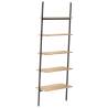 5-Tier Leaning Shelf - Light Brown & Black | Compact Storage