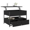 Elegant Black Coffee Table 70x50 cm - Durable Wood & Metal