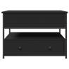 Elegant Black Coffee Table 70x50 cm - Durable Wood & Metal