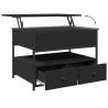 Elegant Black Coffee Table 70x50 cm - Durable Wood & Metal