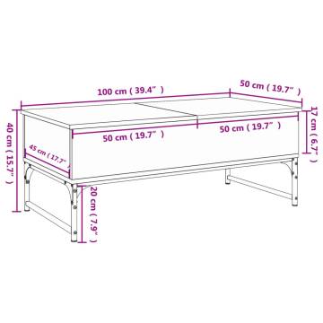 Elegant Black Coffee Table - 100x50 cm | HipoMarket UK