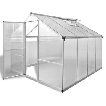 Reinforced Aluminium Greenhouse with Base Frame - 6.05 m²