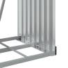 Log Holder Silver 40x45x170 cm - Galvanised Steel Firewood Rack