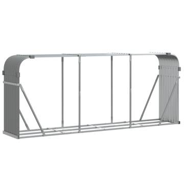 Log Holder Light Grey 234x45x100 cm - Galvanised Steel