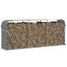 Log Holder Light Grey 234x45x100 cm - Galvanised Steel