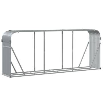 Log Holder Light Grey 234x45x100 cm - Galvanised Steel