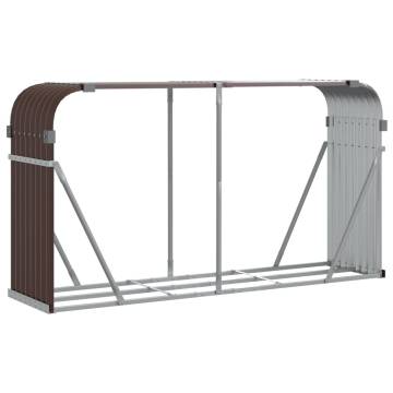 Log Holder Brown 180x45cm - Sturdy Galvanised Steel Storage