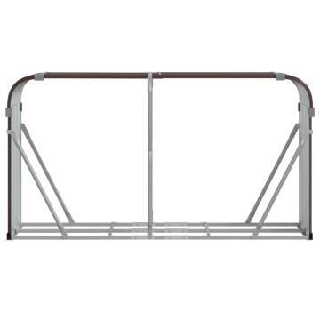 Log Holder Brown 180x45cm - Sturdy Galvanised Steel Storage