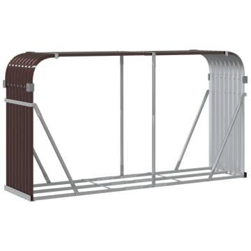 Log Holder Brown 180x45cm - Sturdy Galvanised Steel Storage