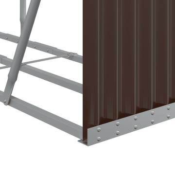 Log Holder Brown 180x45cm - Sturdy Galvanised Steel Storage