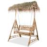 2-Seater Swing Bench with Palm Leaves - Relax in Style