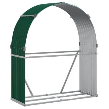 Log Holder Green 120x45x140 cm - Galvanised Steel Storage