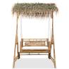 2-Seater Swing Bench with Palm Leaves - Relax in Style