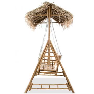 2-Seater Swing Bench with Palm Leaves - Relax in Style