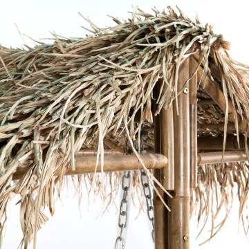 2-Seater Swing Bench with Palm Leaves - Relax in Style