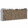 Log Holder Silver 234x45x100 cm - Galvanised Steel Storage