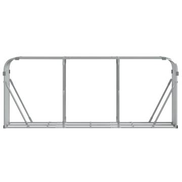 Log Holder Silver 234x45x100 cm - Galvanised Steel Storage