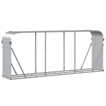 Log Holder Silver 234x45x100 cm - Galvanised Steel Storage