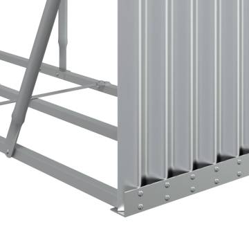 Log Holder Silver 234x45x100 cm - Galvanised Steel Storage