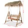 2-Seater Swing Bench with Palm Leaves - Relax in Style