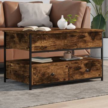 Elegant Smoked Oak Coffee Table - 85x50x50 cm