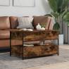 Elegant Smoked Oak Coffee Table - 85x50x50 cm