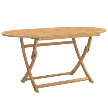 Folding Garden Table - Solid Acacia Wood, 160x85 cm