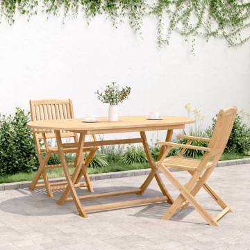 Folding Garden Table - Solid Acacia Wood, 160x85 cm