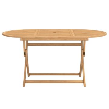 Folding Garden Table - Solid Acacia Wood, 160x85 cm