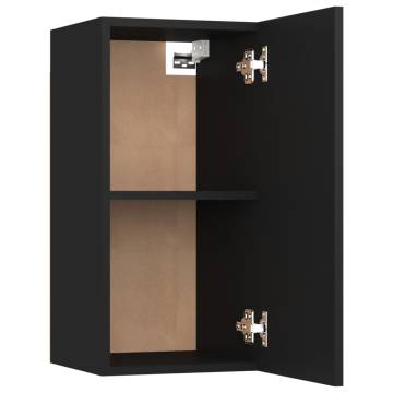 Stylish Black TV Cabinets - 2 pcs Engineered Wood | Hipo Market