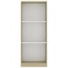 3-Tier Book Cabinet White & Sonoma Oak - Modern Storage Solution