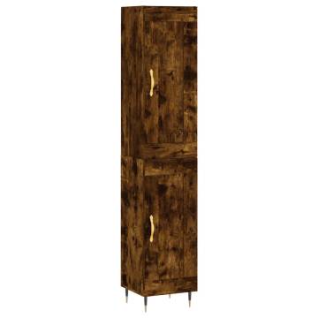 Stylish Highboard in Smoked Oak - 34.5x34x180 cm