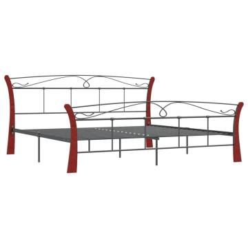 Black Metal Bed Frame 200x200 cm - Sturdy & Stylish | HipoMarket