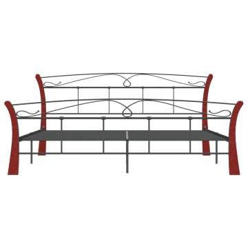 Black Metal Bed Frame 200x200 cm - Sturdy & Stylish | HipoMarket