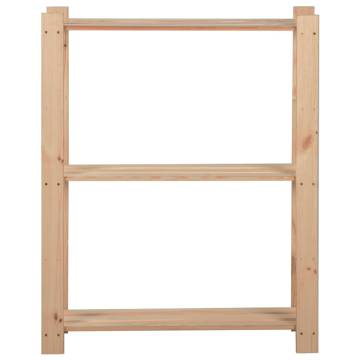 3-Tier Solid Pinewood Storage Rack - 60x28.5x90 cm