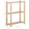 3-Tier Solid Pinewood Storage Rack - 60x28.5x90 cm