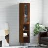 Highboard Brown Oak 34.5x34x180 cm Engineered Wood Colour brown oak Quantity in Package 1 Model 3 shelves 