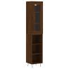 Stylish Highboard Brown Oak | Engineered Wood, 34.5x34x180 cm