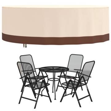 Garden Furniture Cover Round Beige Ø279x71 cm - Waterproof & Durable