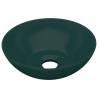 Dark Green Round Ceramic Bathroom Sink | Contemporary Design