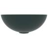 Dark Green Round Ceramic Bathroom Sink | Contemporary Design