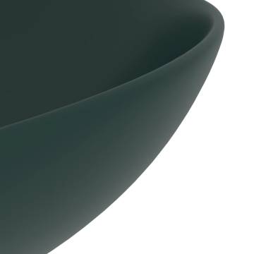 Dark Green Round Ceramic Bathroom Sink | Contemporary Design