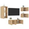 5 Piece TV Wall Units with LED Sonoma Oak Engineered Wood Colour sonoma oak Quantity in Package 1 