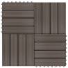 11 pcs Decking Tiles WPC 30x30 cm 1 sqm Dark Brown Colour dark brown Pattern pattern 1 Number of 11 