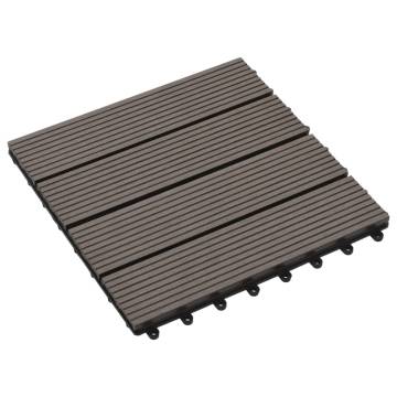 11 pcs WPC Decking Tiles 30x30 cm Dark Brown - 1 sqm