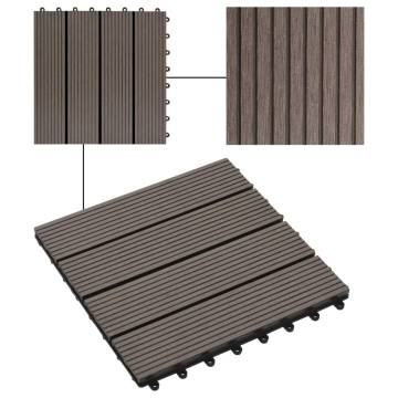 11 pcs WPC Decking Tiles 30x30 cm Dark Brown - 1 sqm