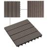 11 pcs WPC Decking Tiles 30x30 cm Dark Brown - 1 sqm