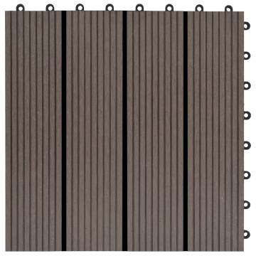 11 pcs WPC Decking Tiles 30x30 cm Dark Brown - 1 sqm