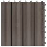 11 pcs WPC Decking Tiles 30x30 cm Dark Brown - 1 sqm