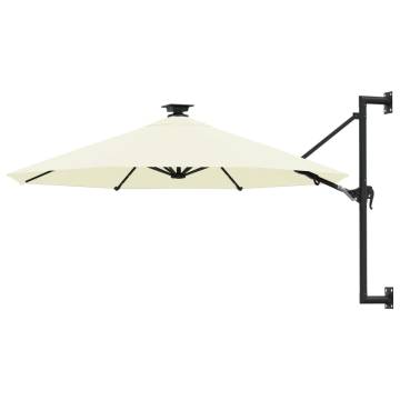 Wall-Mounted Parasol with LEDs - 300 cm Sand | HipoMarket